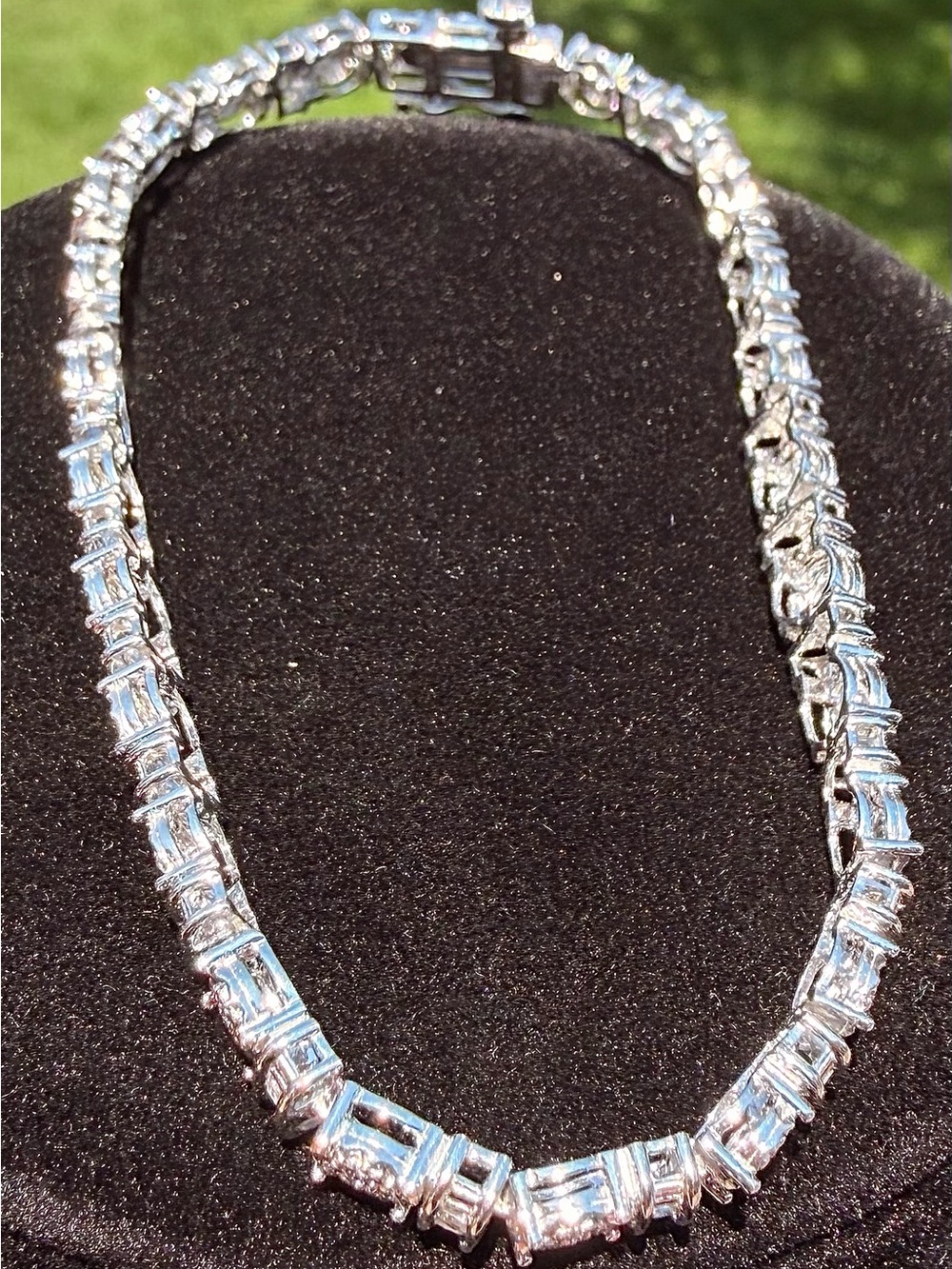 7” Fancy 14K White Gold Over Sterling Silver 0.25 CTW Diamond Tennis Bracelet - Picture 9 of 12